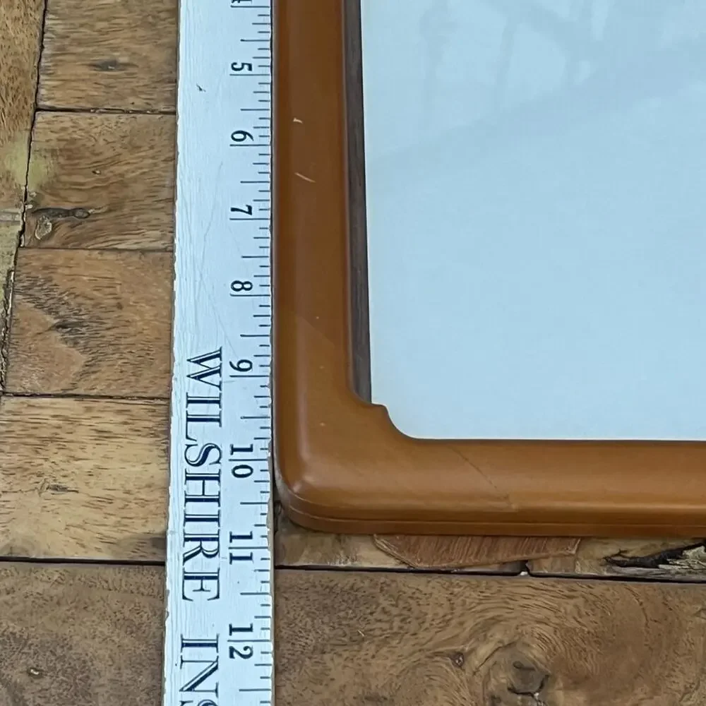 Vintage MCM Wood Picture Frame 7x8 in Handcrafted in Thailand Rounded Corners